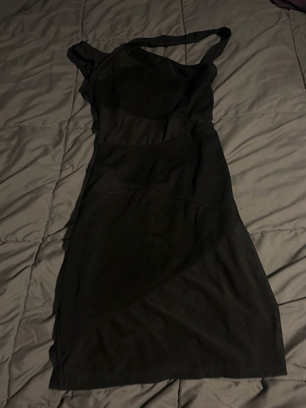 Others Follow Black Mini Dress with Sheer Insets